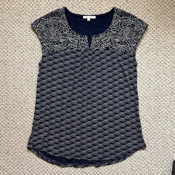 SKIES ARE BLUE - Delila Embroidered Neckline Knit Top - NEW, no Tag - Picture 7 of 10